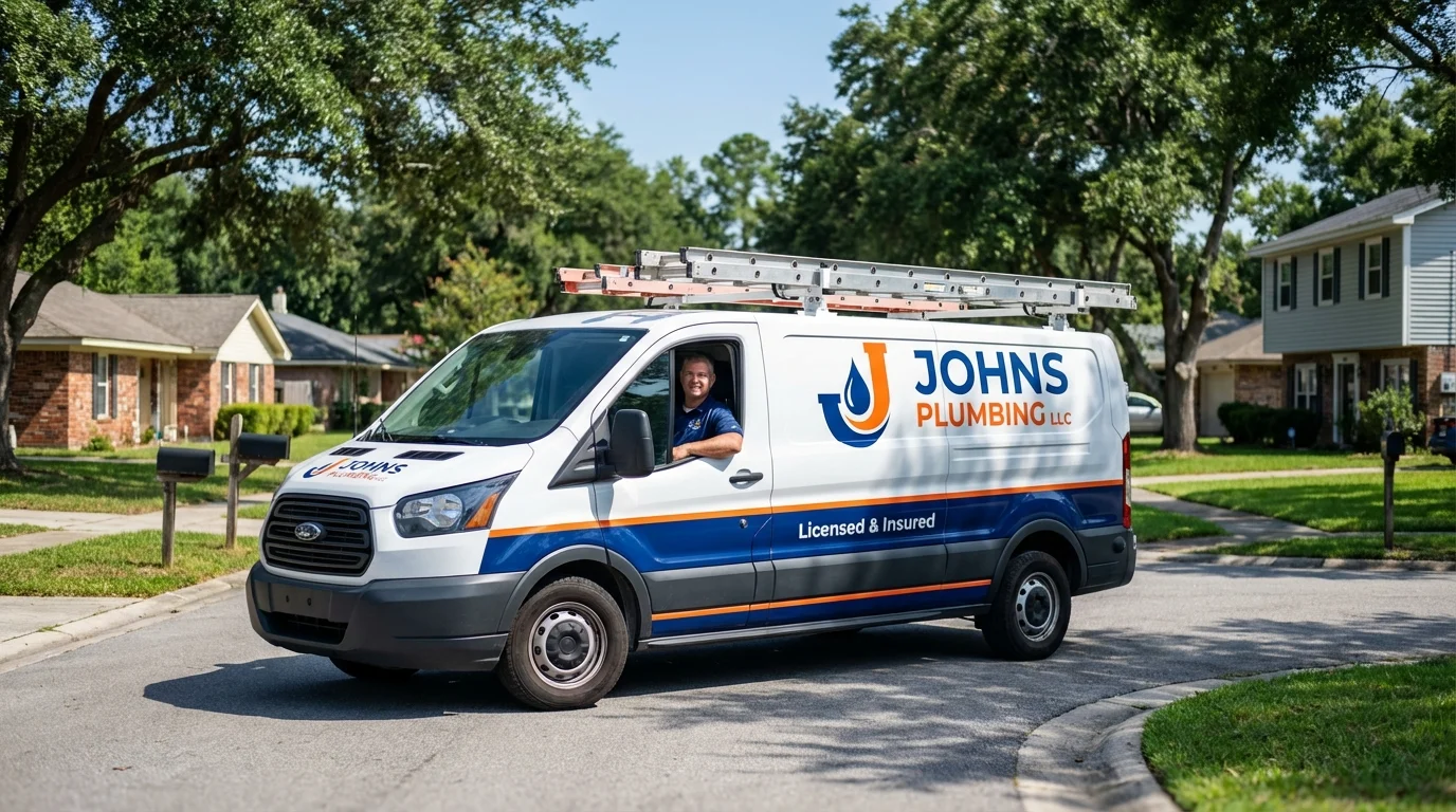 Johns Plumbing LLC service van in Queen City, TX