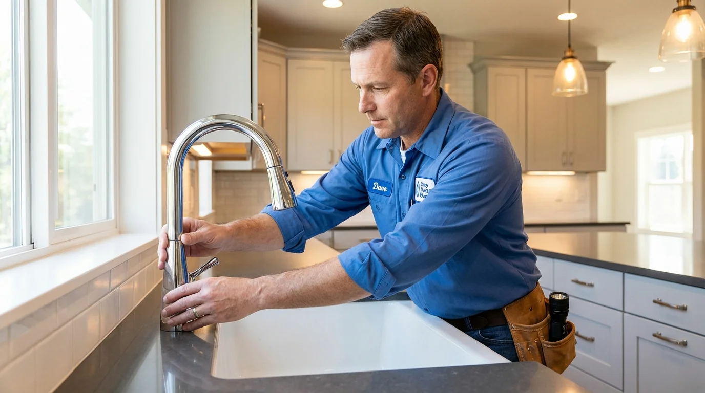 Kitchen faucet installation by Johns Plumbing LLC in Queen City